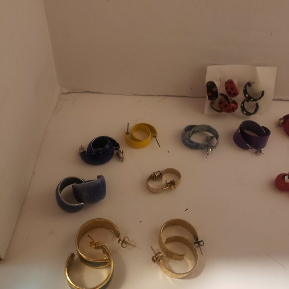 16 Pierced Wide Hoop Earrings Bag #2 - Picture 3 of 7